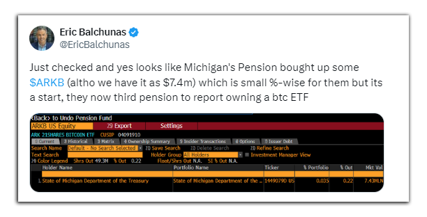 Eric about btc in michigan pension funds